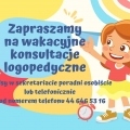 Zapraszamy na wakacyjne konsultacje logopedyczne