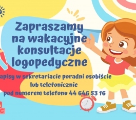 Zapraszamy na wakacyjne konsultacje logopedyczne (2)